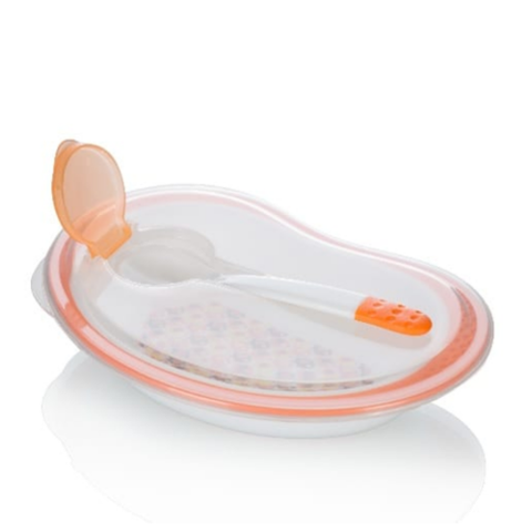  Bát ăn dặm chống trượt 2 ngăn và thìa kèm theo nắp UP5046NC 