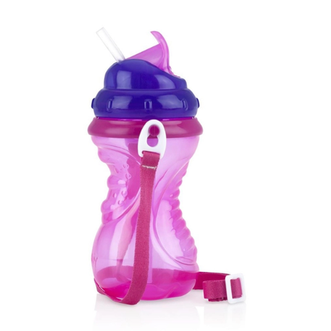  Ca tập uống có ống hút bằng nhựa silicon 420ml Nuby 10149 