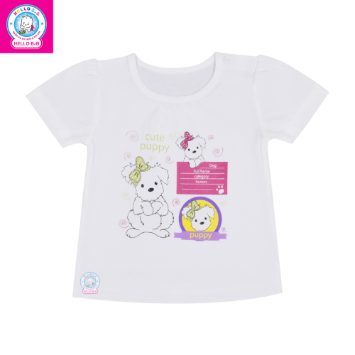  Áo trắng in bé gái tay ngắn 1167 