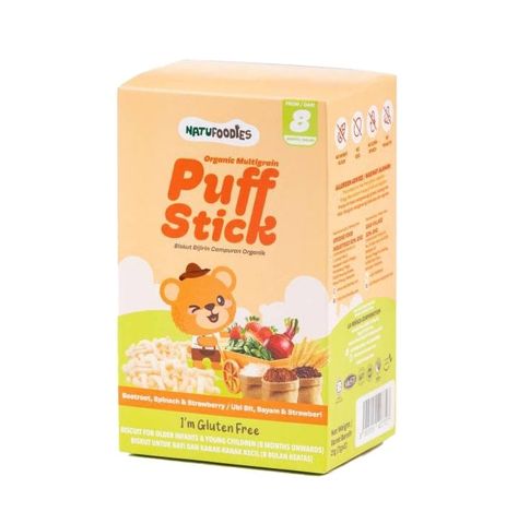  Bánh ngũ cốc hữu cơ Natufoodies vị củ dền, bó xôi, dâu tây 21g (Trên 8 tháng) - Natufoodies 