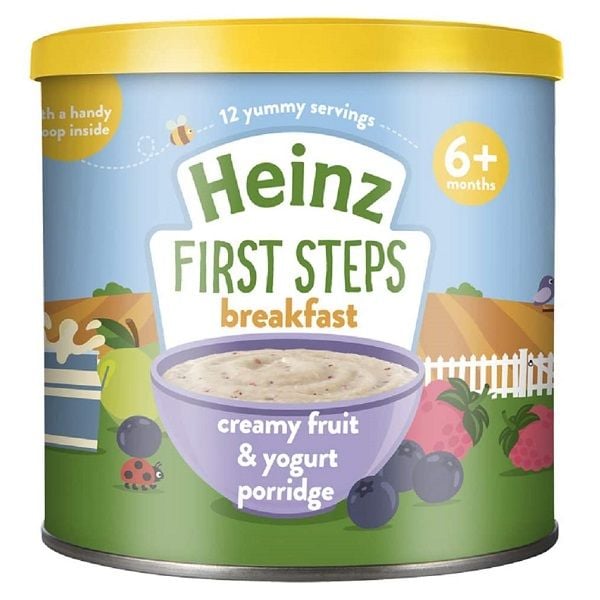  Cháo kem sữa chua trái cây Heinz dạng bột 240g (+6 tháng) 