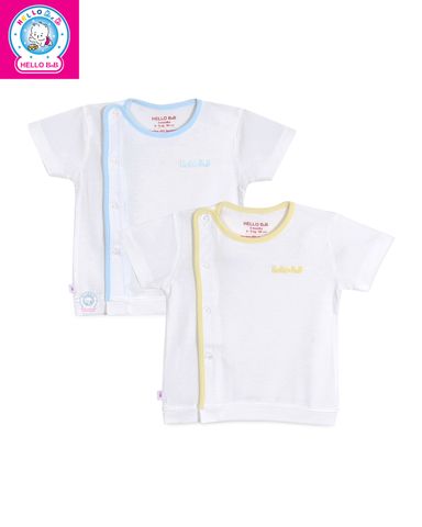  Áo bác sĩ trắng tay ngắn Bamboo ASS0054 (viền màu ngẫu nhiên) 