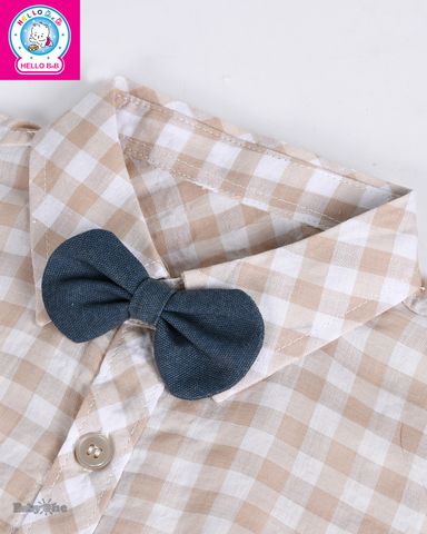  Áo sơ mi boby tay dài (kèm nơ) 1583 - BabyOne 