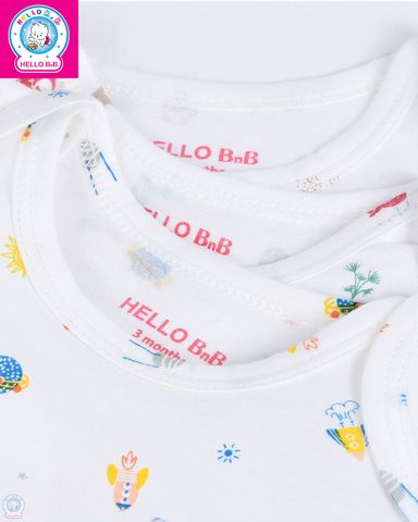  Áo sơ sinh cổ đắp in họa tiết ASS0034 - HELLO BnB 