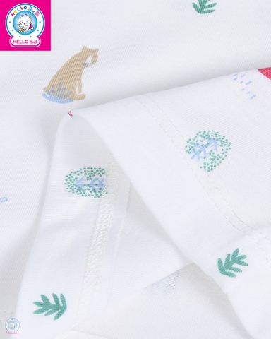  Áo sơ sinh cổ đắp in họa tiết ASS0034 - HELLO BnB 