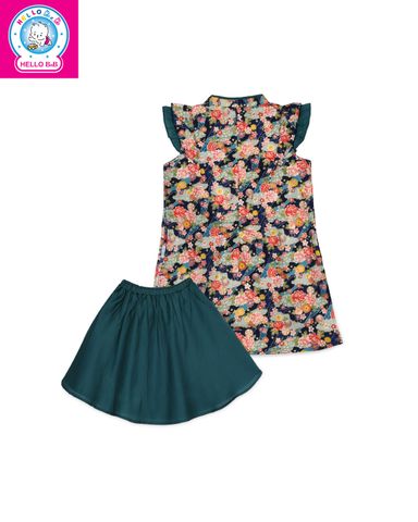  Áo dài thổ cẩm tay con AD1550 - GiGi Girls 