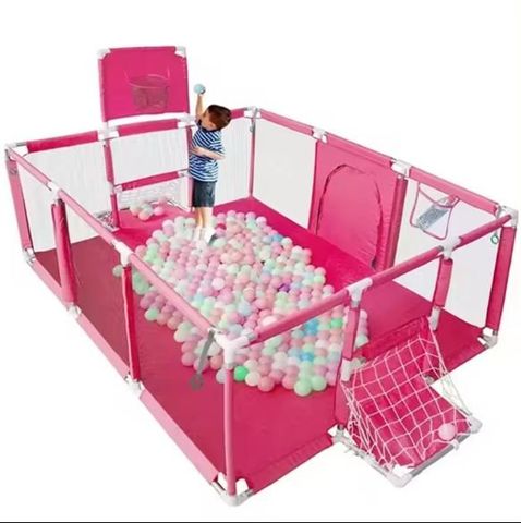  Quây cũi vải hình chữ nhật kiểu nhà bóng cho bé BW-B2099  Baby playpen - Hồng đậm (không kèm bóng) 