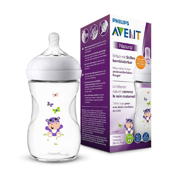  Bình sữa mô phỏng tự nhiên Hippo trẻ 1 tháng tuổi 260ml 