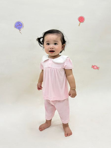  Bộ ngắn bé gái cổ lá sen 1751 