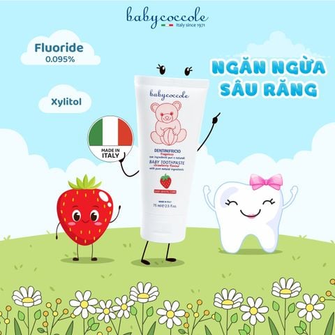  Kem đánh răng Babycoccole hương dâu 75ml (+12M) 