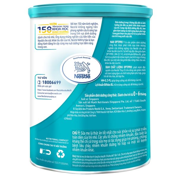  Sữa Nan Optipro 1 900g HMO (0-6 tháng) 