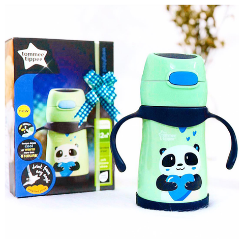  Bình nước Inox giữ nhiệt có ống hút và tay cầm Tommee Tippee 280ml (12 tháng) 