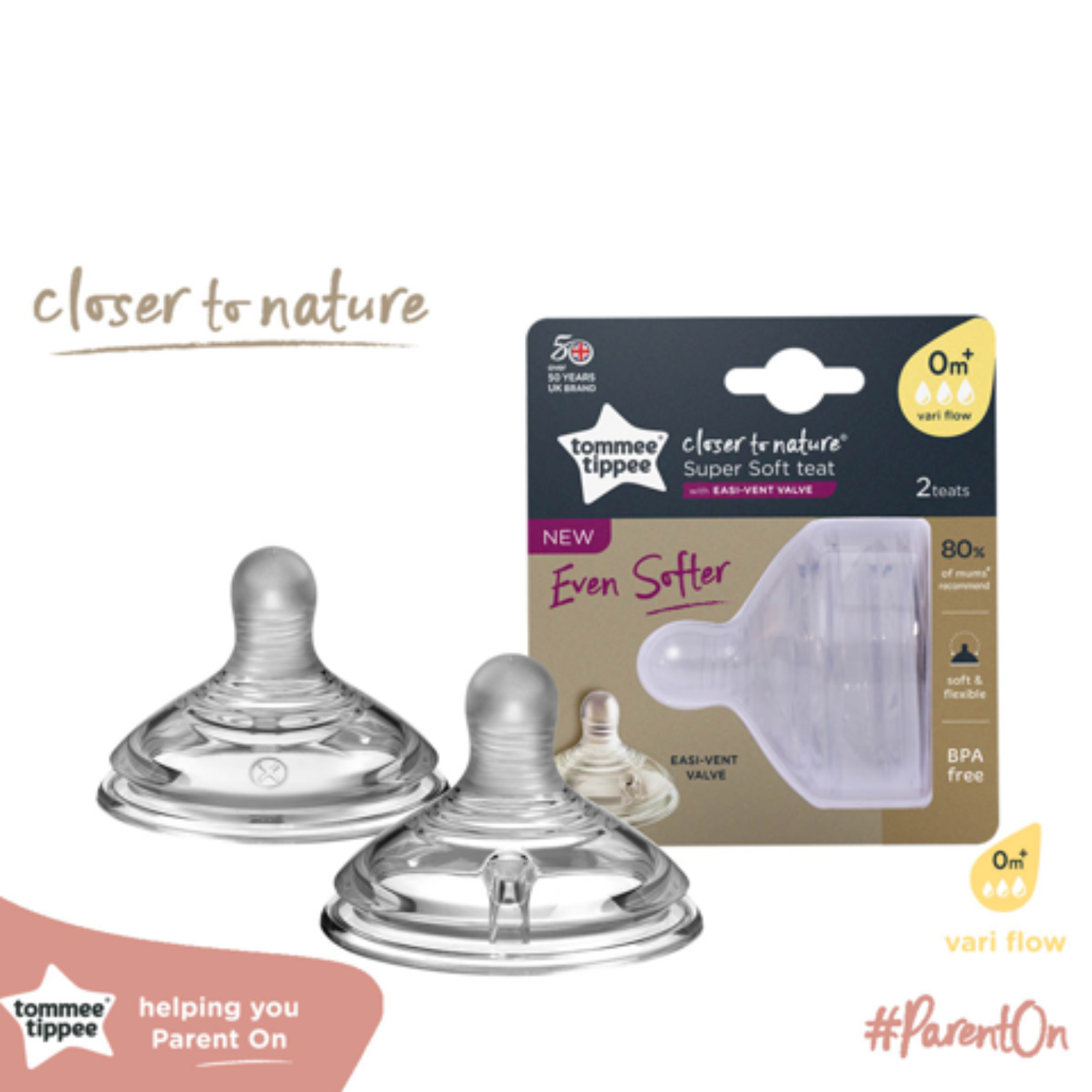  Núm ty silicon Tommee Tippee Closer to Nature Variflow 