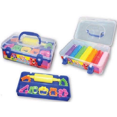  Đất nặn 7 màu + bộ sp 8 món PX-650-7-7SMR Kiddy Clay 