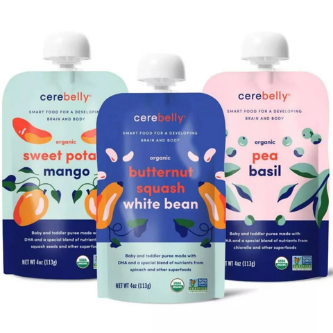  Trái cây nghiền Cerebelly Organic, Baby Purees 8-9 Months ( 3 Hộp ) - 339g 