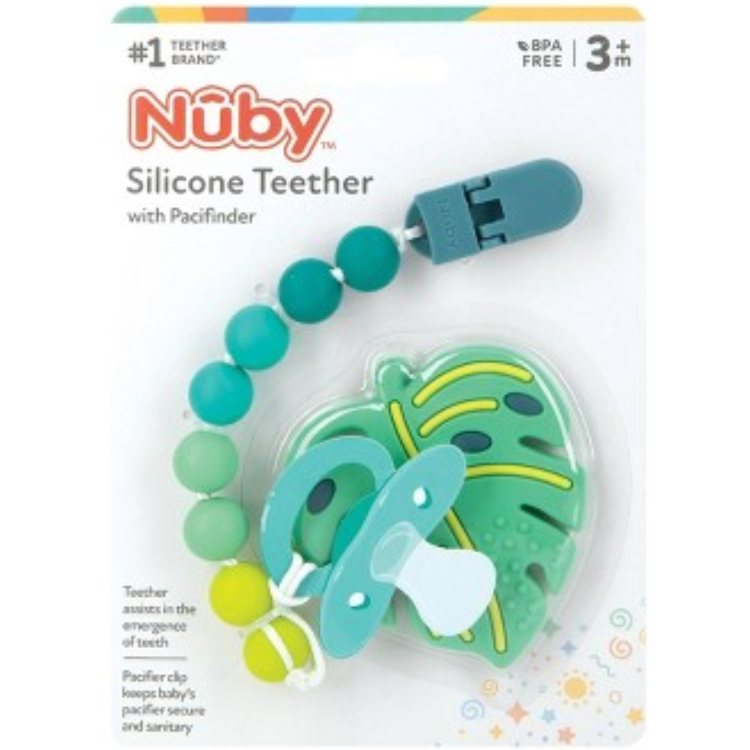 Dây giữ ty ngậm Nuby Silicone xanh ( 0 tháng tuổi ) 