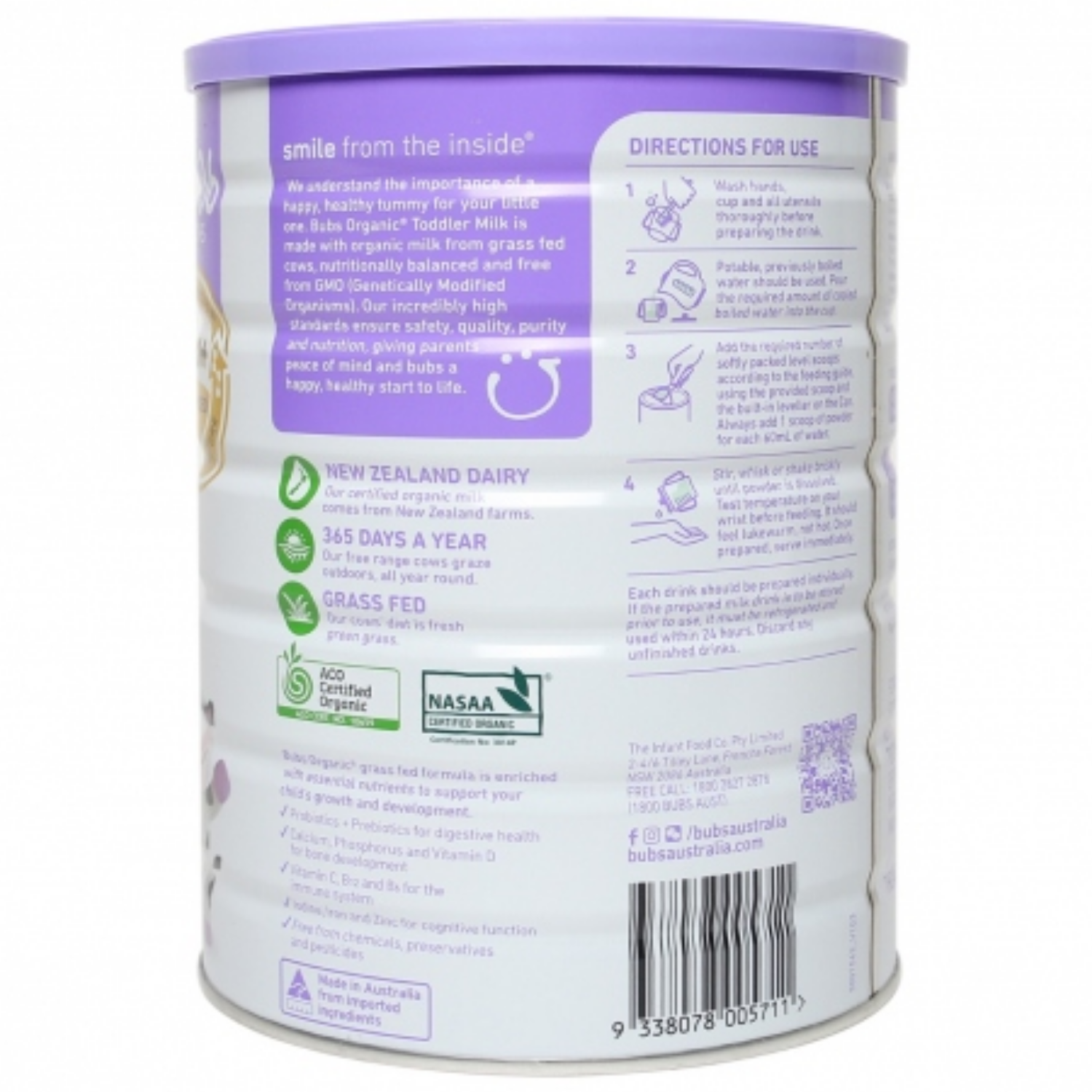  Sữa bò hữu cơ Bubs Organic Úc số 3 800g 