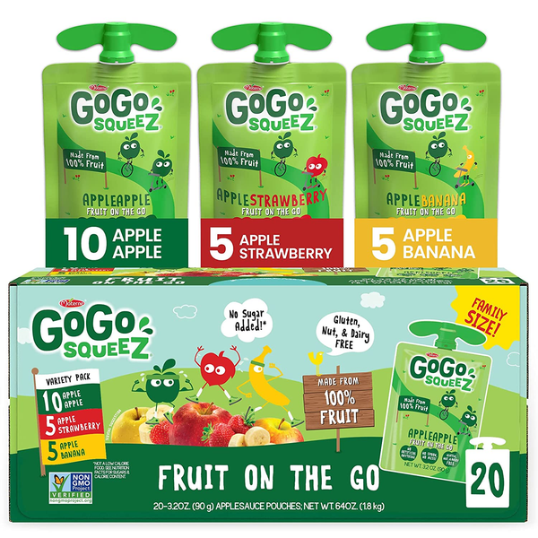  Trái cây nghiền Gogo's SqueeZ Applesauce, Apple Apple 90g 
