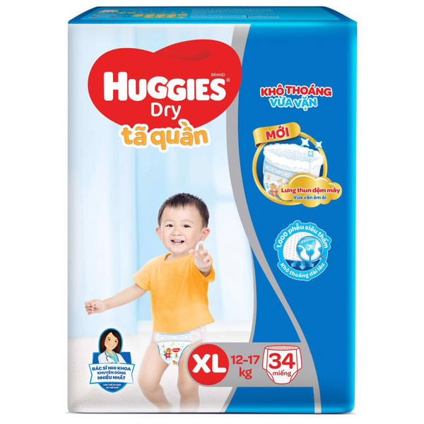  Tã quần Huggies Dry size XL 34 miếng 