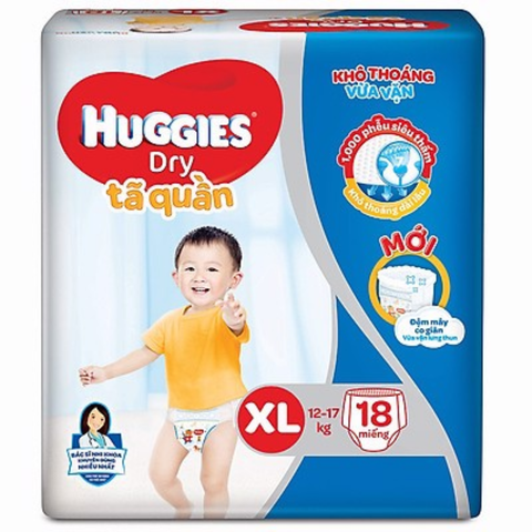  Tã quần Huggies Dry size XL 18 miếng (12 - 17kg) 