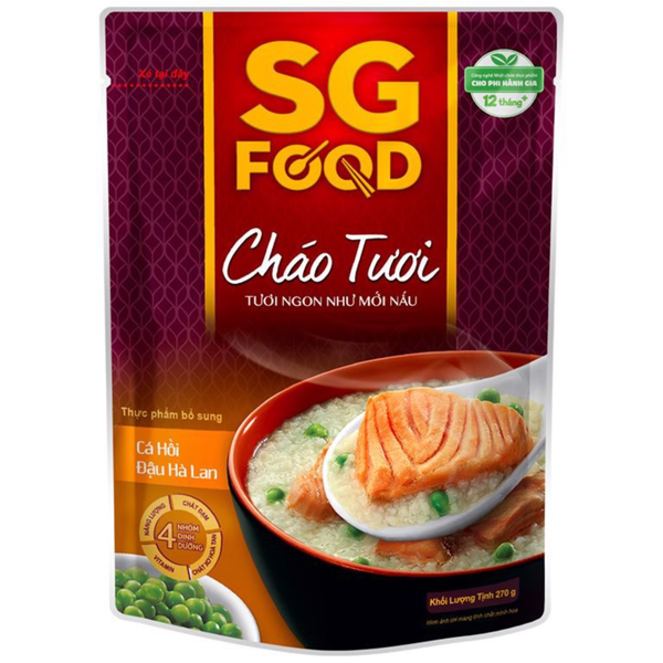  Cháo tươi SGF cá hồi đậu hà lan 240g 