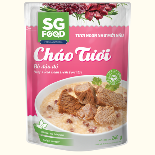  Cháo tươi SG Food bò đậu đỏ 240g 