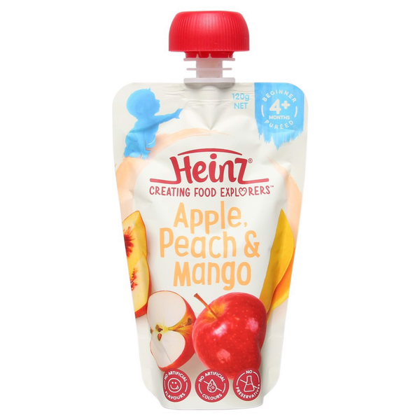  Hỗn hợp nghiền Heimz vị táo, đào và xoài 120g (+4 tháng) 