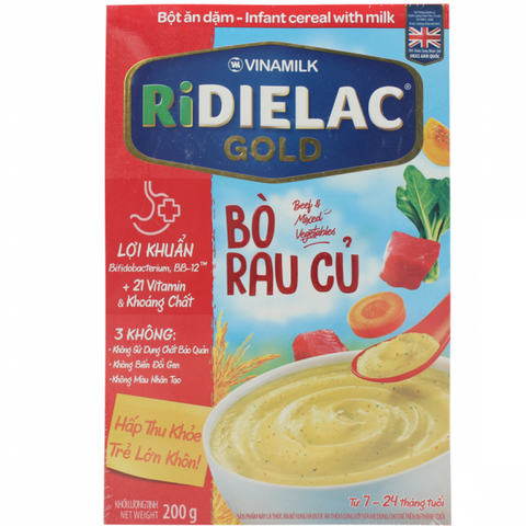 Bột ăn dặm Ridielac Gold bò rau củ 200g 