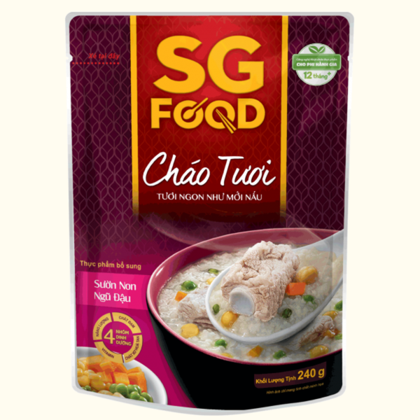  Cháo tươi SGF sườn non ngũ đậu 240g 