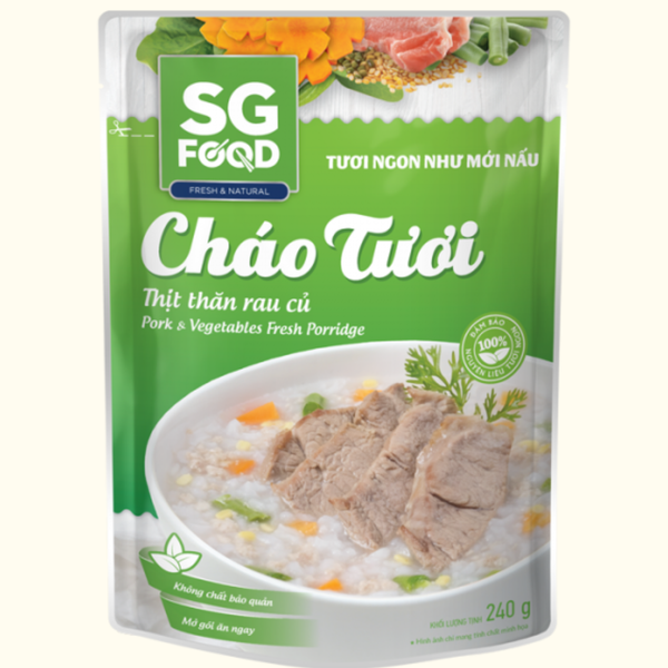  Cháo tươi SGF thịt thăn rau củ 240g 