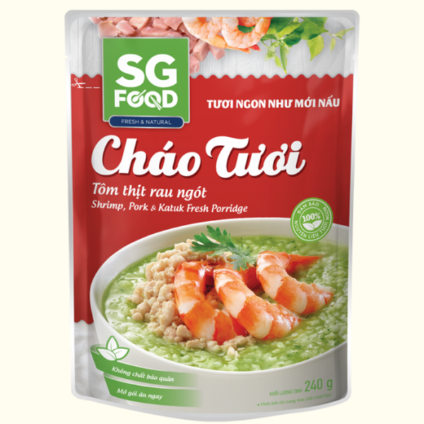  Cháo tươi SGF tôm thịt rau ngót 240g 