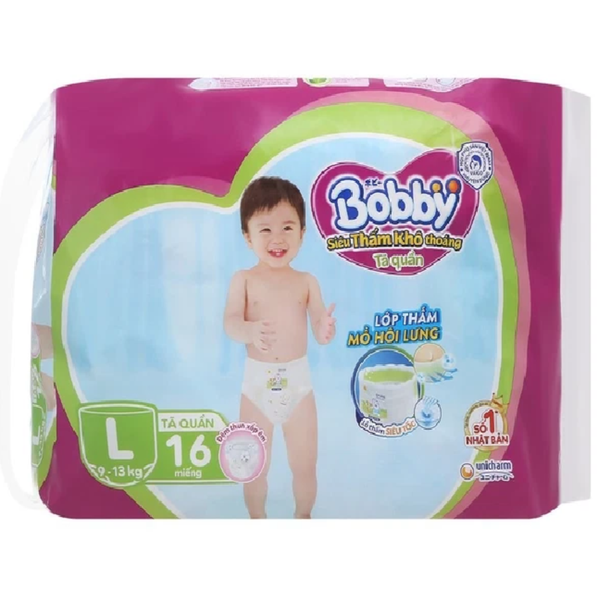 Tã quần Bobby size L 16 miếng (9 - 13kg) 