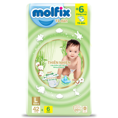  Tã dán Molfix L(42+6) (9-13kg) 