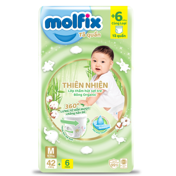  Tã quần Molfix M(42+6) (6-11kg) 