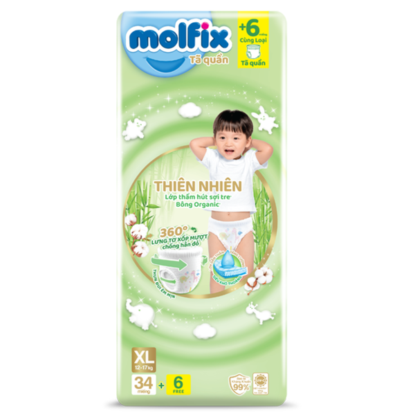  Tã quần Molfix XL(34+6) (12-17kg) 