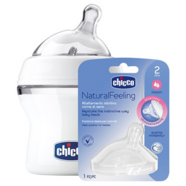  Bình sữa núm nghiêng Chicco Pisa Natural Feeling 0M+ 