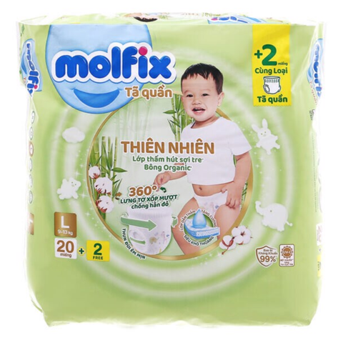  Tã quần Molfix L(20+2) (9-13kg) 