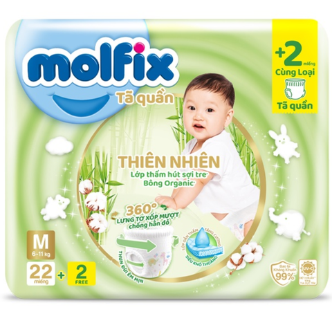  Tã quần Molfix M(22+2) (6-11kg) 