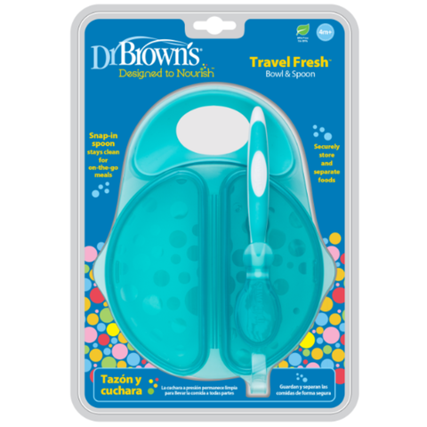  Bát 2 ngăn kèm thìa ăn dặm bằng nhựa Dr.Brown's TF010-P3 