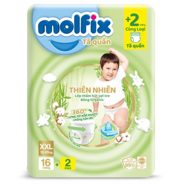  Tã quần Molfix XXL(16+2) (15-25kg) 