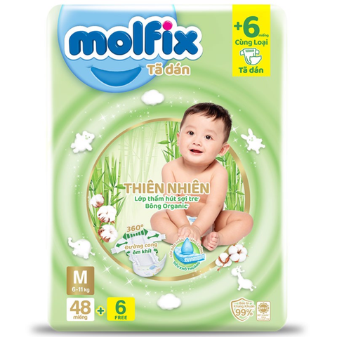  Tã dán Molfix M(48+6) (6-11kg) 