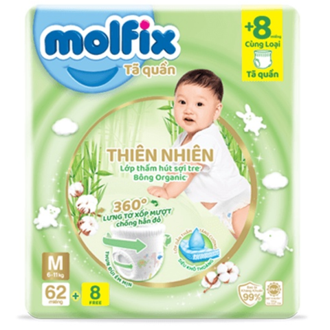  Tã quần Molfix M(62+8) (6-11kg) 