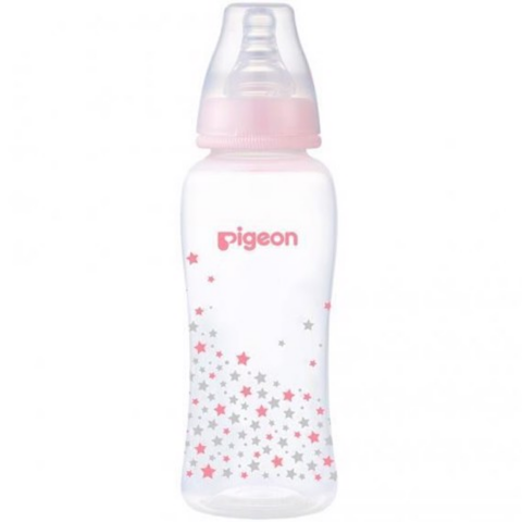  Bình sữa Pigeon Streamline nhựa PP ngôi sao hồng 250ml 