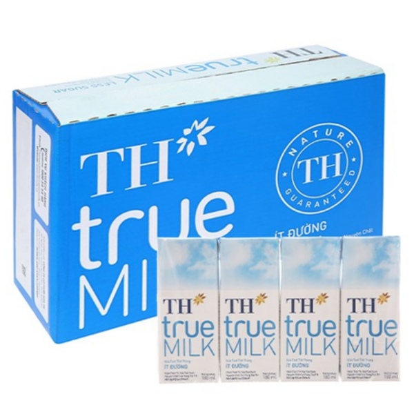  Sữa tươi tiệt trùng it đường TH true MILK 180ml 
