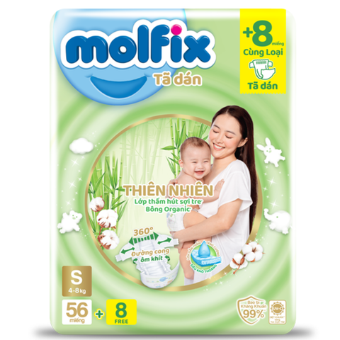  Tã dán Molfix S(56+8) (4-8kg) 