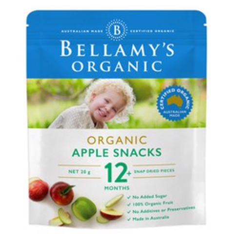  Snacks táo sấy hữu cơ Bellamy's Organic 20g 