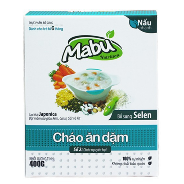  Cháo ăn dặm Mabu nguyên hạt 400g 