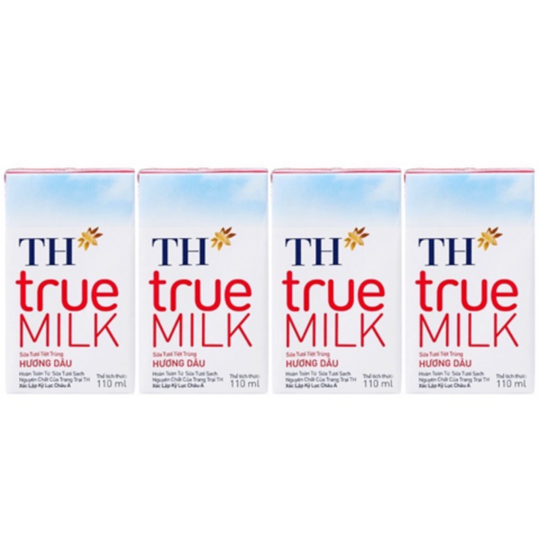  Sữa Tươi TT TH true MILK Hương Dâu 110ml 
