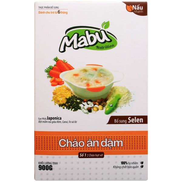 Cháo ăn dặm Mabu hạt vỡ 900g 