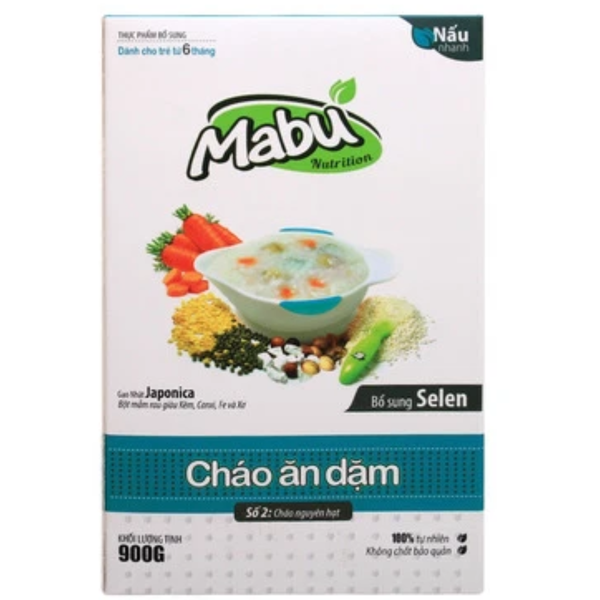  Cháo ăn dặm Mabu nguyên hạt 900g 
